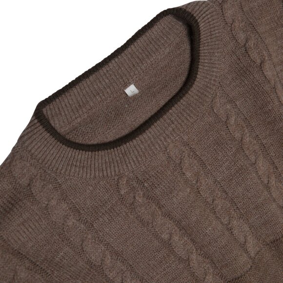 Sundazed (Belgium) Reverse Stocking Stitch Cable Twist Yak Wool Jumper : M - Picture 2 of 3